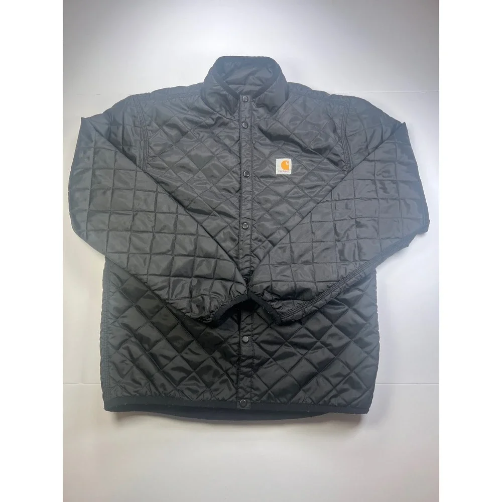 Carhartt Gilliam Quilted Jacket Men Medium Black 102316 001 Snap Front Insulated